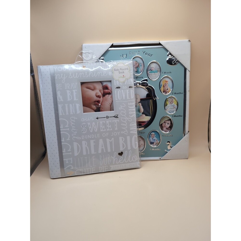 Lil Peach Baby Record Book Memory Keepsake Album & My 1st Year Photo Baby Lot